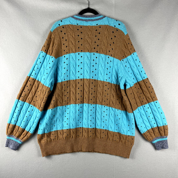 Torrid Henley Sweater Womens 3X Striped Embroidery V Neck Soft Cozy Colorful - Picture 11 of 15